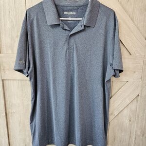 Bonobos Heathered Blue Golf Polo Shirt Slim Fit Size XL